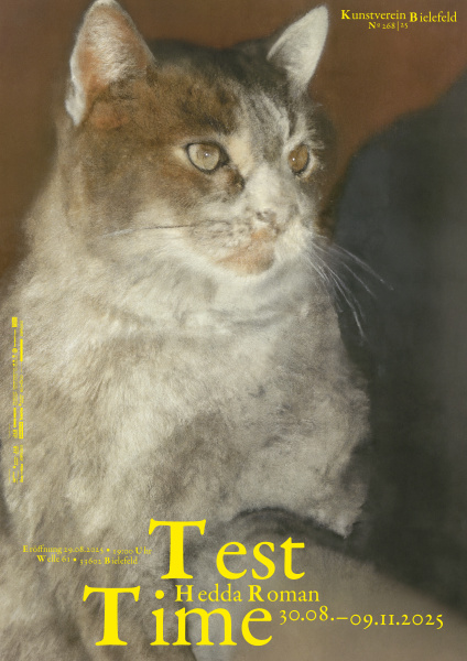 Plakat der Ausstellung Hedda Roman Test Time