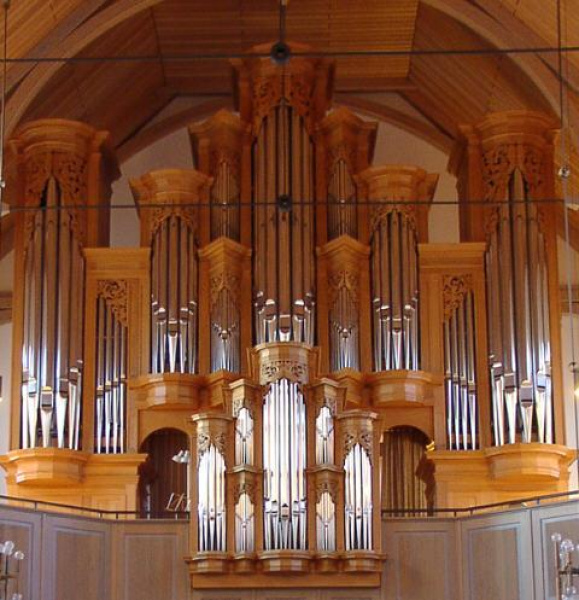 Prospekt der großen Rowan-West-Orgel der Bartholomäuskirche Brackwede