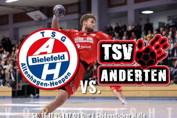 TSG A-H Bielefeld vs. TSV Anderten: Sonntag, 16.11. - 17 Uhr, Seidensticker Halle